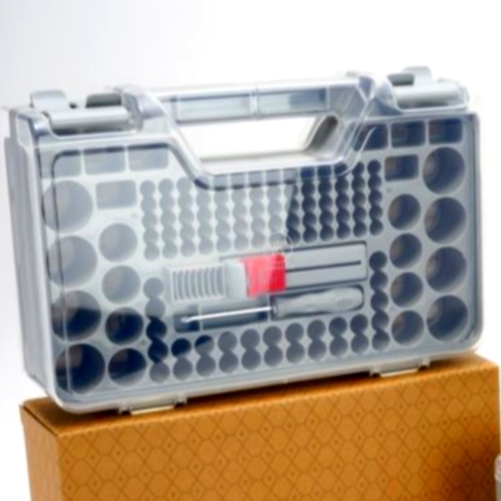 Battery Organizer Transparent Storage Box With Handle Double Sided NEW